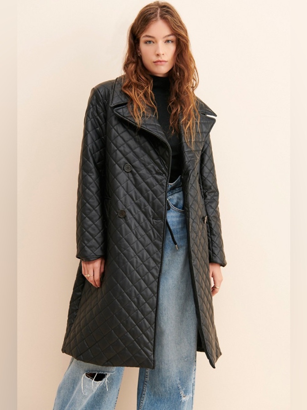 AVEC LES FILLES Quilted Trench Coat M